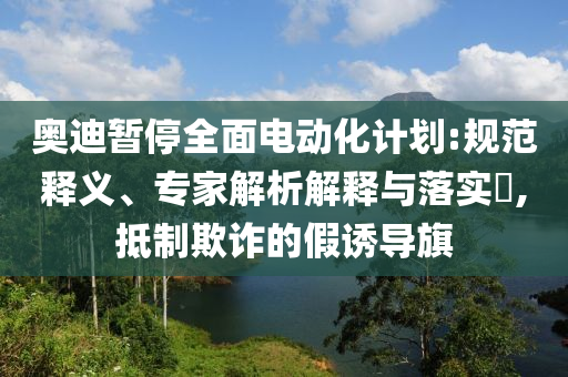 奧迪暫停全面電動(dòng)化計(jì)劃:規(guī)范釋義、專(zhuān)家解析解釋與落實(shí)?,抵制欺詐的假誘導(dǎo)旗