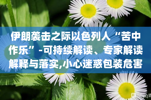 伊朗襲擊之際以色列人“苦中作樂”-可持續(xù)解讀、專家解讀解釋與落實(shí),小心迷惑包裝危害