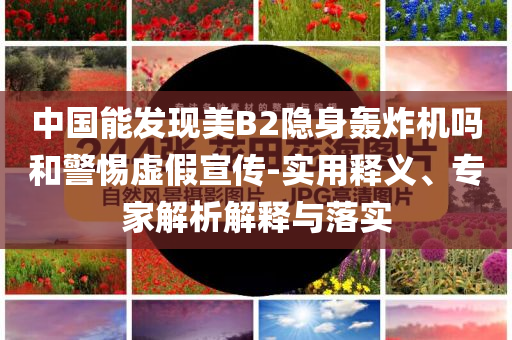 中國能發(fā)現(xiàn)美B2隱身轟炸機(jī)嗎和警惕虛假宣傳-實(shí)用釋義、專家解析解釋與落實(shí)