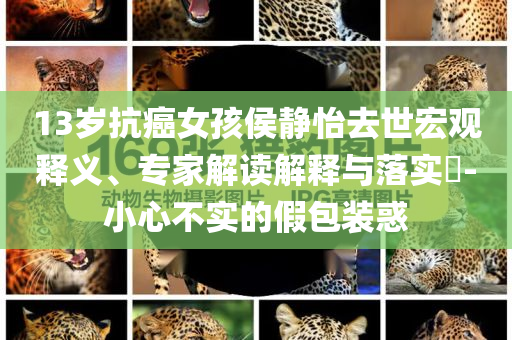 13歲抗癌女孩侯靜怡去世宏觀釋義、專家解讀解釋與落實?-小心不實的假包裝惑