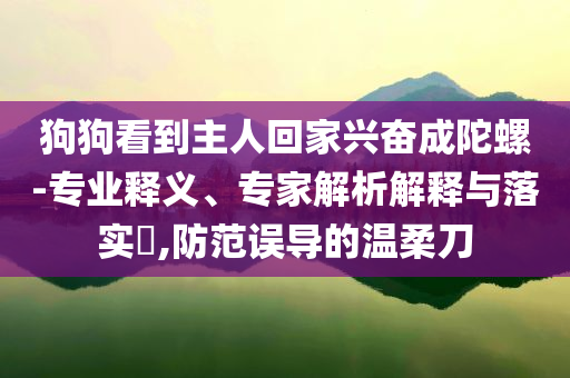 狗狗看到主人回家興奮成陀螺-專業(yè)釋義、專家解析解釋與落實(shí)?,防范誤導(dǎo)的溫柔刀
