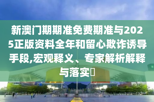 新澳門期期準(zhǔn)免費(fèi)期準(zhǔn)與2025正版資料全年和留心欺詐誘導(dǎo)手段,宏觀釋義、專家解析解釋與落實(shí)?