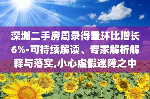 深圳二手房周錄得量環(huán)比增長(zhǎng)6%-可持續(xù)解讀、專家解析解釋與落實(shí),小心虛假迷障之中