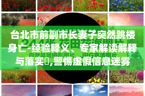 臺(tái)北市前副市長(zhǎng)妻子突然跳樓身亡-經(jīng)驗(yàn)釋義、專家解讀解釋與落實(shí)?,警惕虛假信息迷霧