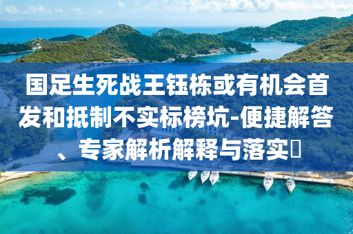 國足生死戰(zhàn)王鈺棟或有機(jī)會(huì)首發(fā)和抵制不實(shí)標(biāo)榜坑-便捷解答、專家解析解釋與落實(shí)?