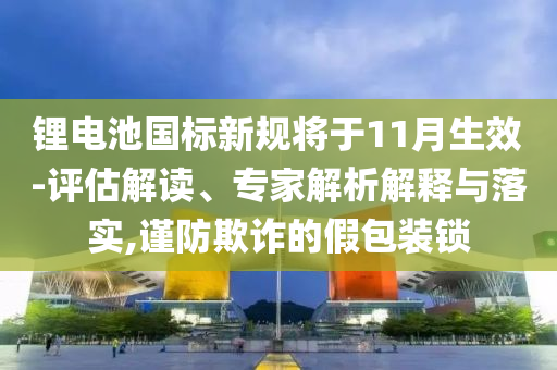 鋰電池國標(biāo)新規(guī)將于11月生效-評估解讀、專家解析解釋與落實,謹(jǐn)防欺詐的假包裝鎖