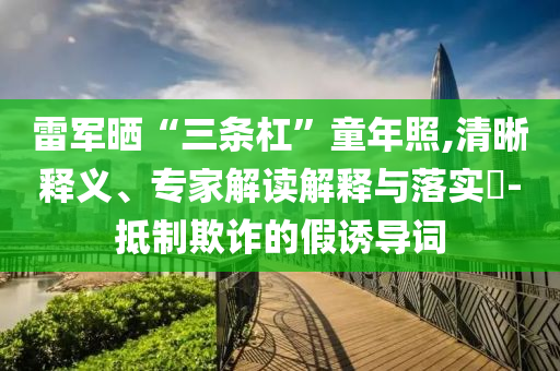 雷軍曬“三條杠”童年照,清晰釋義、專家解讀解釋與落實?-抵制欺詐的假誘導(dǎo)詞