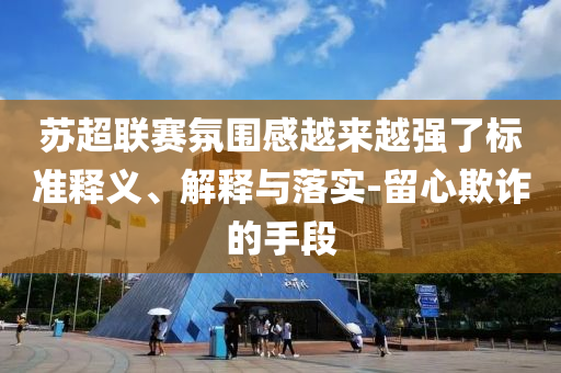 蘇超聯(lián)賽氛圍感越來(lái)越強(qiáng)了標(biāo)準(zhǔn)釋義、解釋與落實(shí)-留心欺詐的手段