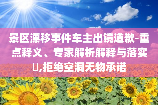 景區(qū)漂移事件車主出鏡道歉-重點(diǎn)釋義、專家解析解釋與落實(shí)?,拒絕空洞無物承諾