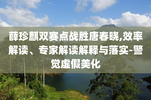 薛珍麒雙賽點戰(zhàn)勝唐春曉,效率解讀、專家解讀解釋與落實-警覺虛假美化