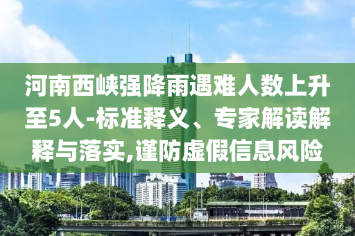 河南西峽強降雨遇難人數上升至5人-標準釋義、專家解讀解釋與落實,謹防虛假信息風險