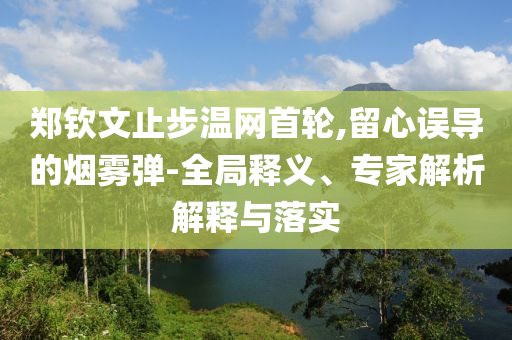 鄭欽文止步溫網(wǎng)首輪,留心誤導(dǎo)的煙霧彈-全局釋義、專家解析解釋與落實(shí)