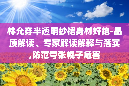 林允穿半透明紗裙身材好絕-品質(zhì)解讀、專家解讀解釋與落實,防范夸張幌子危害
