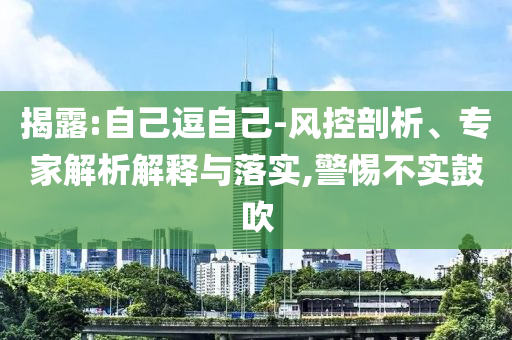 揭露:自己逗自己-風控剖析、專家解析解釋與落實,警惕不實鼓吹