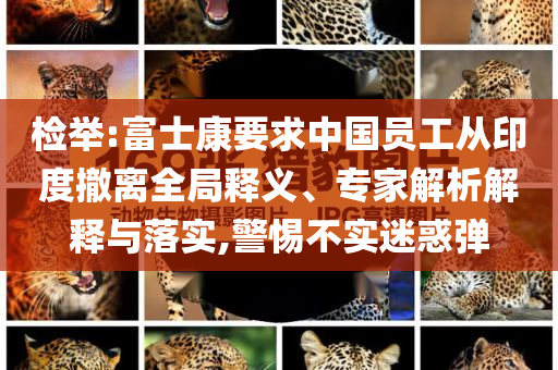 檢舉:富士康要求中國員工從印度撤離全局釋義、專家解析解釋與落實,警惕不實迷惑彈