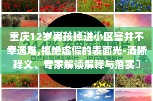 重慶12歲男孩掉進小區(qū)窨井不幸遇難,拒絕虛假的表面光-清晰釋義、專家解讀解釋與落實?