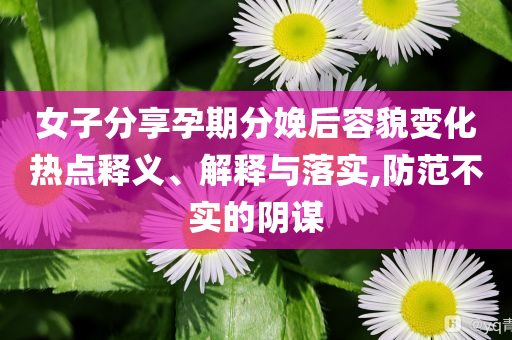 女子分享孕期分娩后容貌變化熱點釋義、解釋與落實,防范不實的陰謀