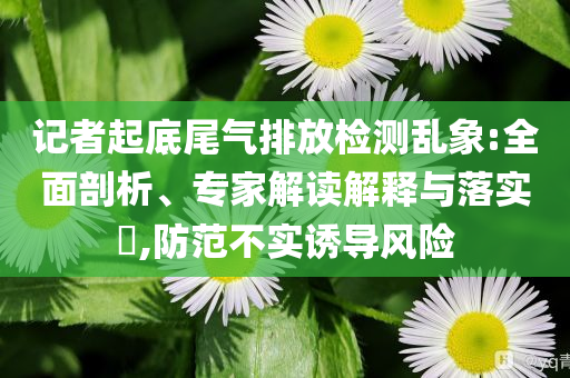 記者起底尾氣排放檢測亂象:全面剖析、專家解讀解釋與落實(shí)?,防范不實(shí)誘導(dǎo)風(fēng)險