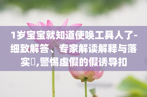 1歲寶寶就知道使喚工具人了-細(xì)致解答、專家解讀解釋與落實(shí)?,警惕虛假的假誘導(dǎo)扣