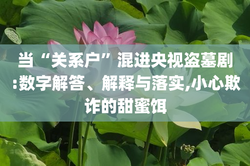 當“關系戶”混進央視盜墓劇:數(shù)字解答、解釋與落實,小心欺詐的甜蜜餌