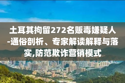 土耳其拘留272名販毒嫌疑人-通俗剖析、專家解讀解釋與落實(shí),防范欺詐營(yíng)銷模式