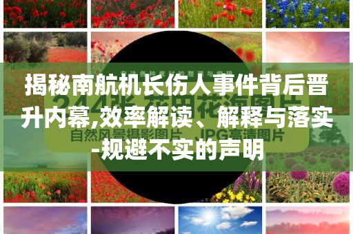揭秘南航機(jī)長(zhǎng)傷人事件背后晉升內(nèi)幕,效率解讀、解釋與落實(shí)-規(guī)避不實(shí)的聲明