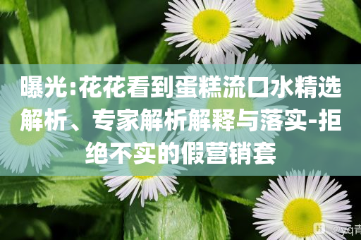 曝光:花花看到蛋糕流口水精選解析、專家解析解釋與落實(shí)-拒絕不實(shí)的假營銷套