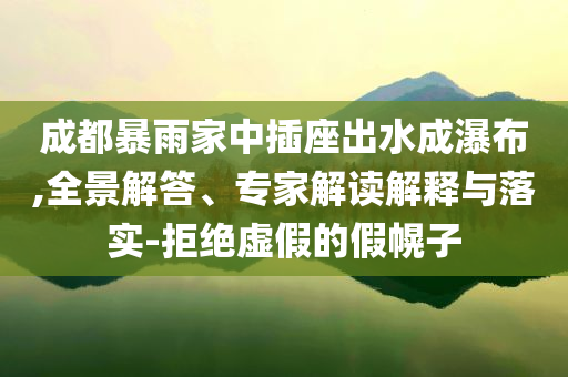 成都暴雨家中插座出水成瀑布,全景解答、專家解讀解釋與落實-拒絕虛假的假幌子