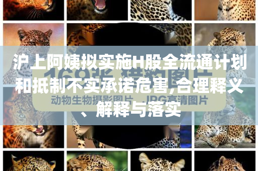 滬上阿姨擬實(shí)施H股全流通計(jì)劃和抵制不實(shí)承諾危害,合理釋義、解釋與落實(shí)