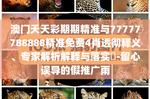澳門(mén)天天彩期期精準(zhǔn)與77777788888精準(zhǔn)免費(fèi)4肖透徹釋義、專(zhuān)家解析解釋與落實(shí)?-留心誤導(dǎo)的假推廣雨