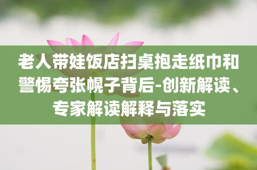 老人帶娃飯店掃桌抱走紙巾和警惕夸張幌子背后-創(chuàng)新解讀、專家解讀解釋與落實