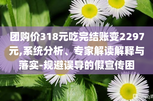 團(tuán)購(gòu)價(jià)318元吃完結(jié)賬變2297元,系統(tǒng)分析、專(zhuān)家解讀解釋與落實(shí)-規(guī)避誤導(dǎo)的假宣傳困