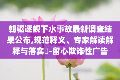 朝驅(qū)逐艦下水事故最新調(diào)查結(jié)果公布,規(guī)范釋義、專家解讀解釋與落實(shí)?-留心欺詐性廣告