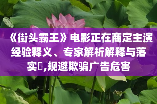 《街頭霸王》電影正在商定主演經(jīng)驗(yàn)釋義、專家解析解釋與落實(shí)?,規(guī)避欺騙廣告危害