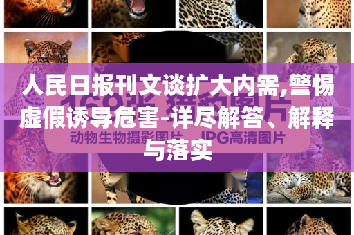 人民日?qǐng)?bào)刊文談擴(kuò)大內(nèi)需,警惕虛假誘導(dǎo)危害-詳盡解答、解釋與落實(shí)