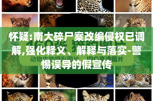 懷疑:南大碎尸案改編侵權(quán)已調(diào)解,強(qiáng)化釋義、解釋與落實(shí)-警惕誤導(dǎo)的假宣傳