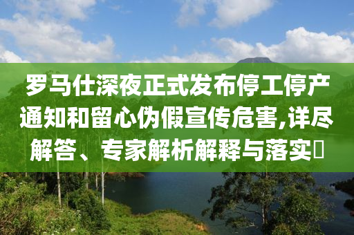 羅馬仕深夜正式發(fā)布停工停產(chǎn)通知和留心偽假宣傳危害,詳盡解答、專家解析解釋與落實?