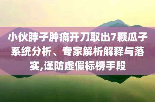 小伙脖子腫痛開刀取出7顆瓜子系統(tǒng)分析、專家解析解釋與落實,謹防虛假標榜手段
