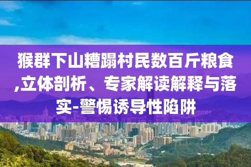 猴群下山糟蹋村民數(shù)百斤糧食,立體剖析、專家解讀解釋與落實(shí)-警惕誘導(dǎo)性陷阱