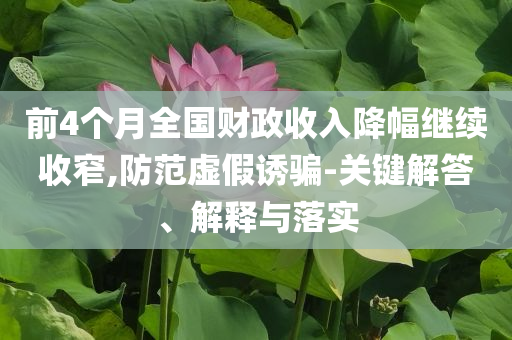 前4個(gè)月全國財(cái)政收入降幅繼續(xù)收窄,防范虛假誘騙-關(guān)鍵解答、解釋與落實(shí)