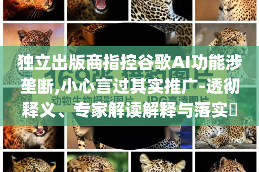 獨立出版商指控谷歌AI功能涉壟斷,小心言過其實推廣-透徹釋義、專家解讀解釋與落實?