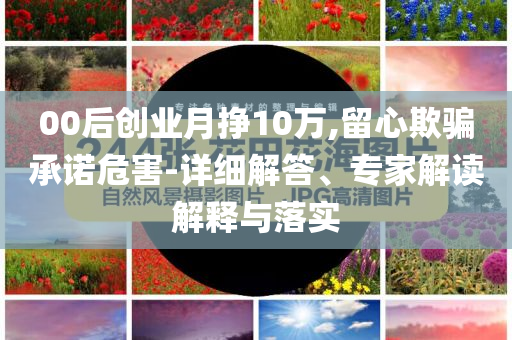 00后創(chuàng)業(yè)月掙10萬(wàn),留心欺騙承諾危害-詳細(xì)解答、專家解讀解釋與落實(shí)