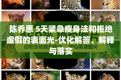 陳喬恩 5天緊急瘦身法和拒絕虛假的表面光-優(yōu)化解答、解釋與落實