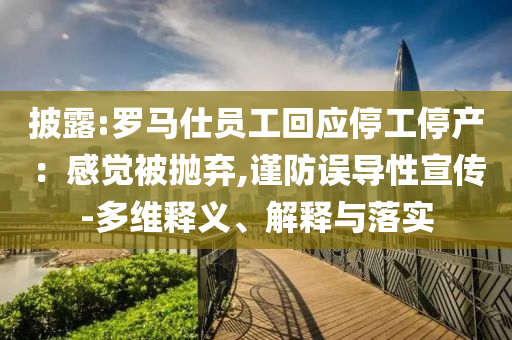 披露:羅馬仕員工回應(yīng)停工停產(chǎn)：感覺被拋棄,謹防誤導(dǎo)性宣傳-多維釋義、解釋與落實