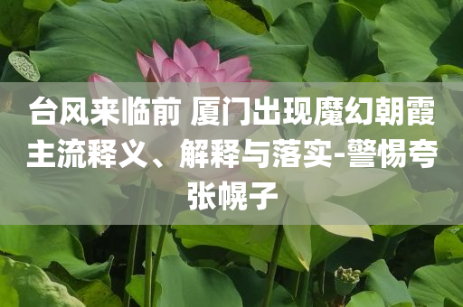 臺風(fēng)來臨前 廈門出現(xiàn)魔幻朝霞主流釋義、解釋與落實(shí)-警惕夸張幌子