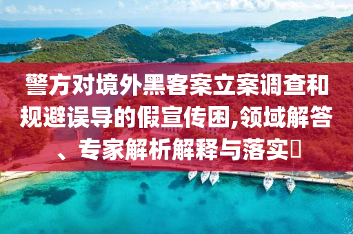 警方對境外黑客案立案調(diào)查和規(guī)避誤導(dǎo)的假宣傳困,領(lǐng)域解答、專家解析解釋與落實?