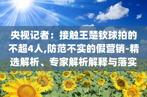 央視記者：接觸王楚欽球拍的不超4人,防范不實(shí)的假營(yíng)銷(xiāo)-精選解析、專(zhuān)家解析解釋與落實(shí)