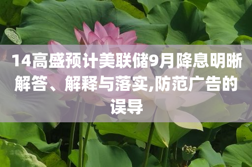 14高盛預計美聯儲9月降息明晰解答、解釋與落實,防范廣告的誤導