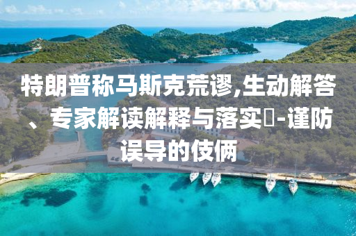 特朗普稱(chēng)馬斯克荒謬,生動(dòng)解答、專(zhuān)家解讀解釋與落實(shí)?-謹(jǐn)防誤導(dǎo)的伎倆