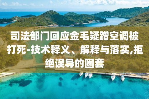 司法部門回應(yīng)金毛疑蹭空調(diào)被打死-技術(shù)釋義、解釋與落實(shí),拒絕誤導(dǎo)的圈套